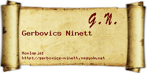 Gerbovics Ninett névjegykártya